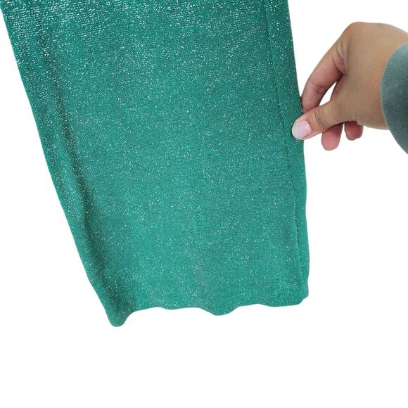 FRANKIES BIKINIS Pants Womens Small Green Johnson Terry Luxe Metallic Sweatpants - Picture 3 of 12